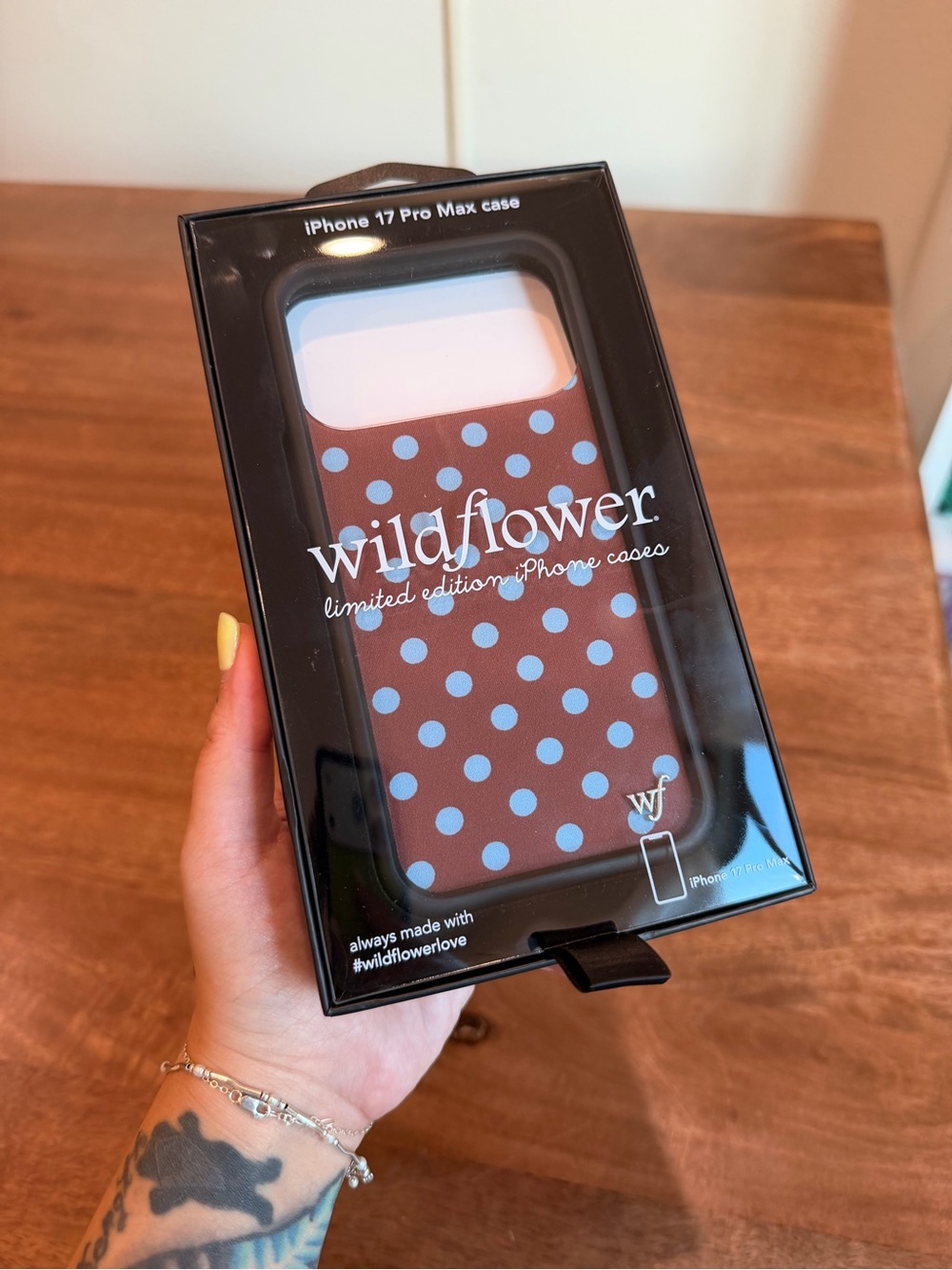 Wildflower Cases Polka Dot Brown & Blue iPhone 17 Pro Max Case